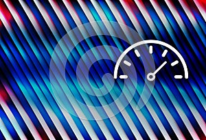 Speedometer gauge icon colorful bright motion background illustration