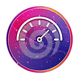 Speedometer gauge icon creative trendy colorful round button illustration