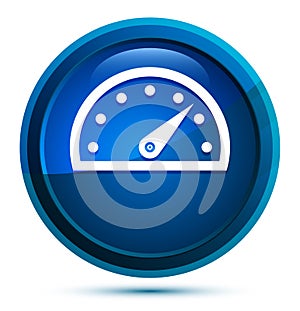 Speedometer gauge icon elegant blue round button illustration