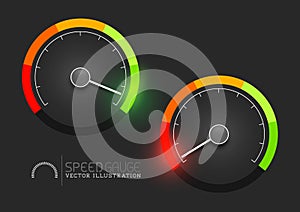 Speedometer Gauge Stages Vector