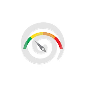 Speedometer icon or sign with arrow. Colorful Infographic. V