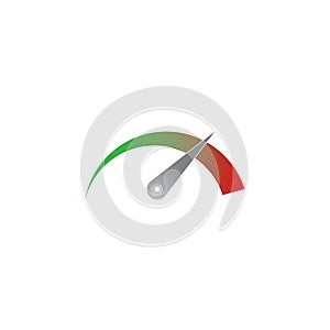 Speedometer icon or sign with arrow. Colorful Infographic. V