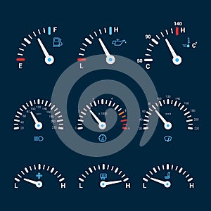 Speedometer interface icons