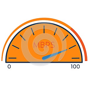 Speedometer internet speed traffic abstract icon.