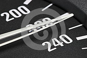 Speedometer at 230 km/h
