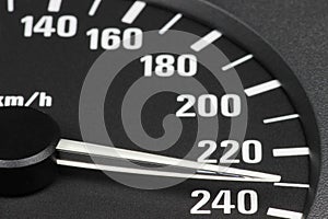 Speedometer at 230 km/h