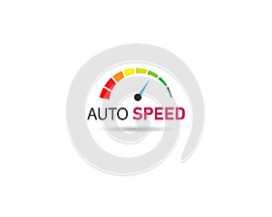 Speedometer Logo Template, Fast Racing Logotype, Car Speedometer Logo