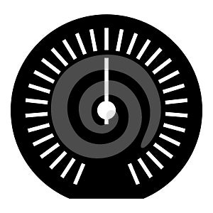 Speedometer odometer speed counter meter icon black color vector illustration image flat style