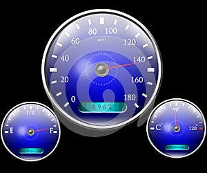 Speedometer and other dials