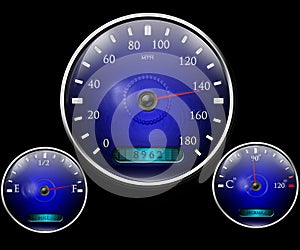 Speedometer and other dials photo