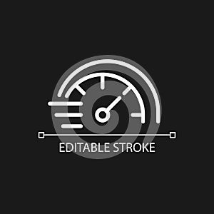 Speedometer pixel perfect white linear icon for dark theme