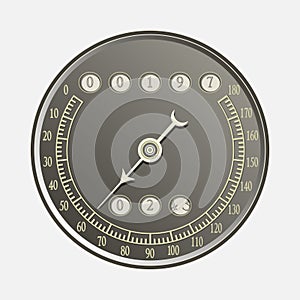 Speedometer in retro style - vector illustration