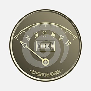 Speedometer in retro style - vector illustration