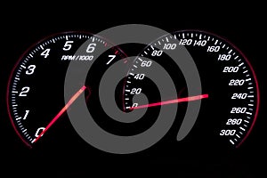 Speedometer and revcounter