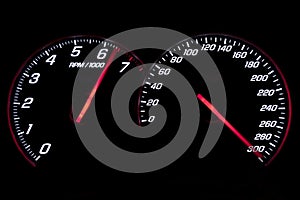 Speedometer and revcounter reaching the limit