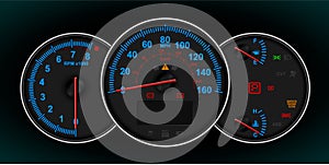 Speedometer and RPM gauge cluster