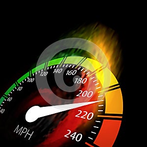 Speedometer with speed fire path