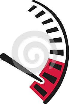 Speedometer - speed in red zone
