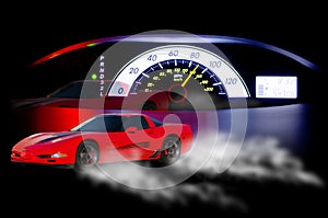 Speedometer sport car speed concept