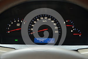 Speedometer and a tachometer