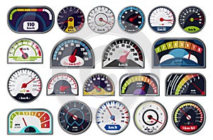 Speedometer vector cartoon set icon. Vector illustration speed of car on white background . Cartoon set icon speedometer