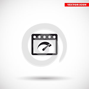Speedometer vector icon , lorem ipsum Flat design