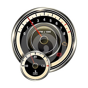 Speedometer vector icon.Realistic vector icon isolated on white background speed .