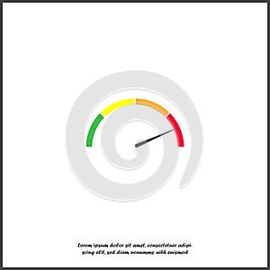Speedometer vector on white isolated background. Layers grouped for easy editing illustration.