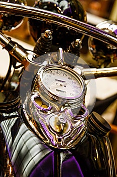 Speedometer on Vintage Motorcycle