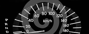 A speedometers of a modern cars with black background