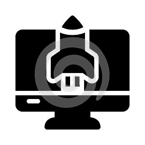 Speedup glyph flat vector icon