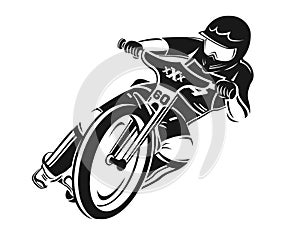 Speedway motorcycle vector illustartion. Bike illustration. Abstract biker. Motocross photo