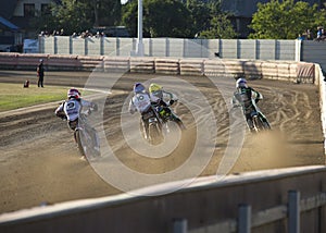 Speedway rider on the track