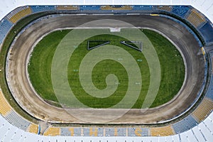 Speedway stadium in Gorzow Wielkopolski city Poland Aerial drone photo