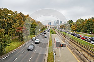 Speedy road passes through Warsaw.