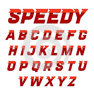 Speedy style alphabet