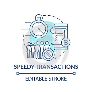 Speedy transactions concept icon