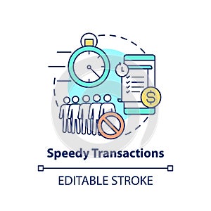 Speedy transactions concept icon