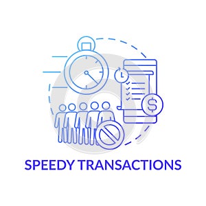 Speedy transactions concept icon