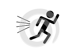 Speedy vector running stickman image