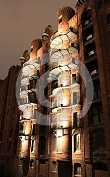 Speicherstadt Hamburg at night photo