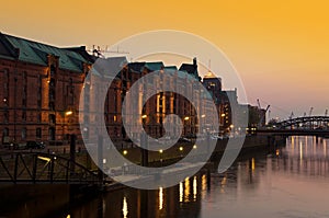 Speicherstadt sunset photo