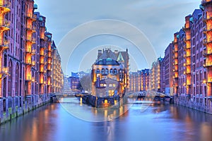 Speicherstadt in the warehouse district of Hamburg