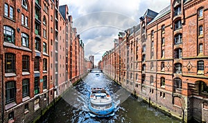 Speicherstadt warehouse district in Hamburg, Germany