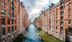 Speicherstadt warehouse district in Hamburg, Germany photo