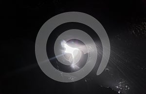 Speleologist Going Underground