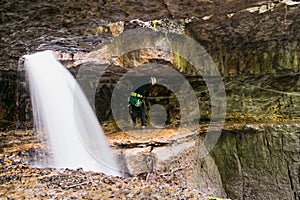 Speleologist At Mayei Cave In Ecuador