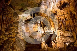 Speleothem formations in Luray Caverns, Virginia