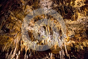 Speleothem formations in Luray Caverns, Virginia