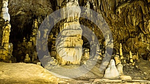 Speleothems in Vartop Glacier Cave, Apuseni Mountains, Romania